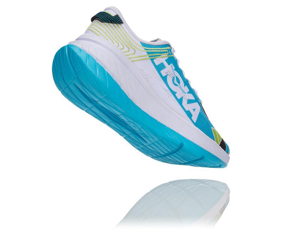 Hoka One One Running Shoes Mens Blue/White - Ironman Kona Carbon X - 07956YKGD